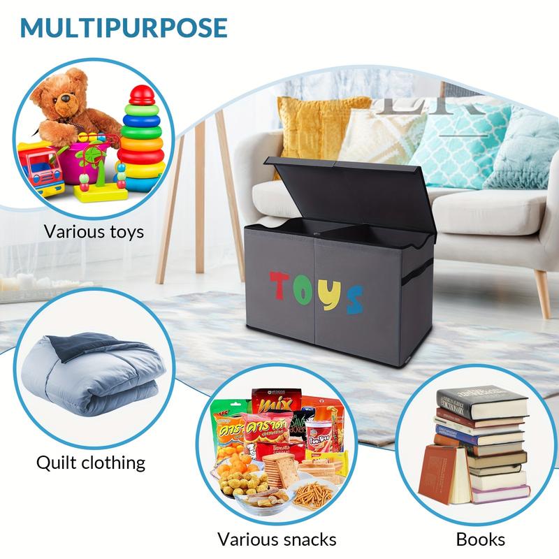 Kids Toy Box Chest - Extra Large Lightweight Collapsible Toy Storage Organizer Boxes Bins Baskets for Kids, Boys, Girls, Nursery Room, Playroom, Closet Home Storage Boxes With Big Handles For Nursery, Playroom, 26.8