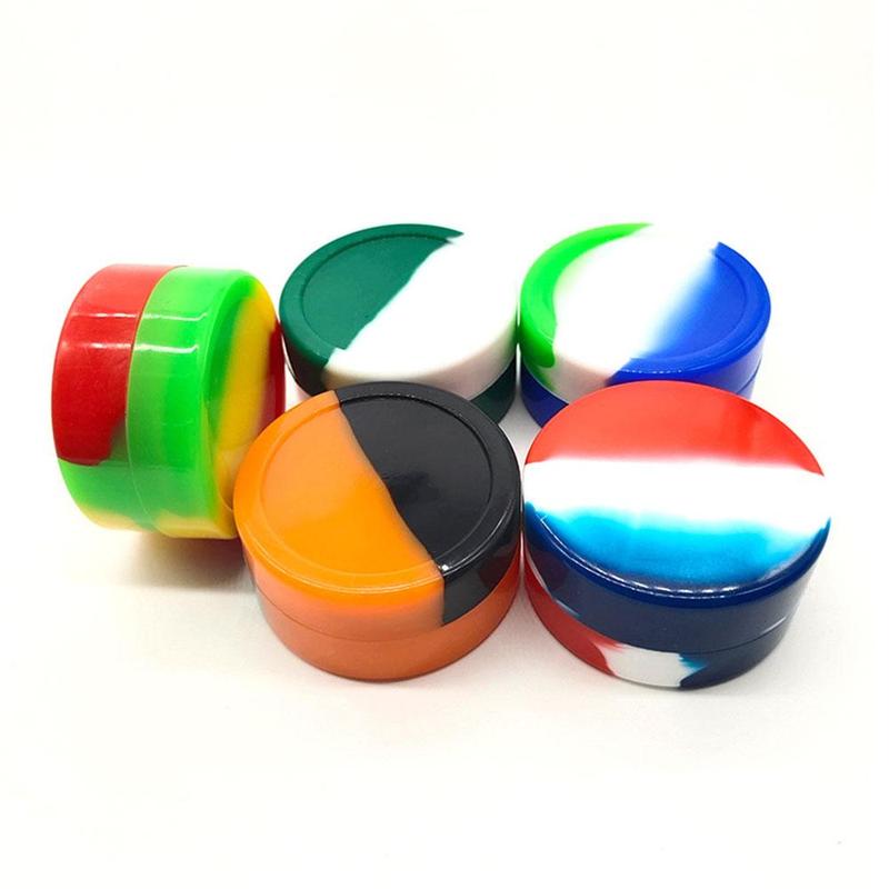 Random Color Mini Silicone Wax Jar Container, 10 Counts Portable Travel Storage Jar, Silicone Container for Home and Travel