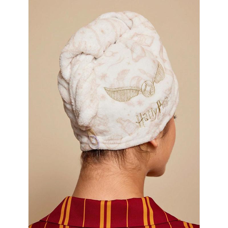 HARRY POTTER X SHEIN Golden Snitch Embroidered Hair Drying Cap, For Christmas Gift