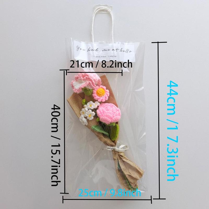 Hand-woven Flowers, Creative Summer Decorative Simulated Bouquet with Light Rope & Handbag, Exquisite Bouquet Gift for Birthdays & Parties, Mean Girls Decorations, Room Decor