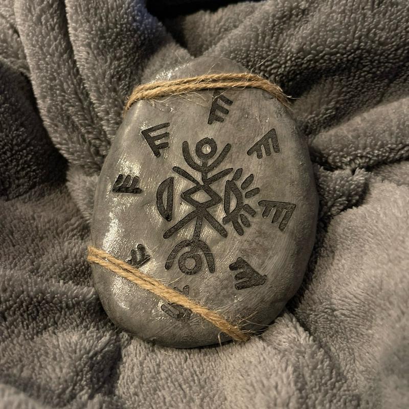 Talisman Replica inspired by From tv series,  Prop, Engraved Stone, Home decor, artifact, relic, wall, sculpture,  horror, pagan, mystic