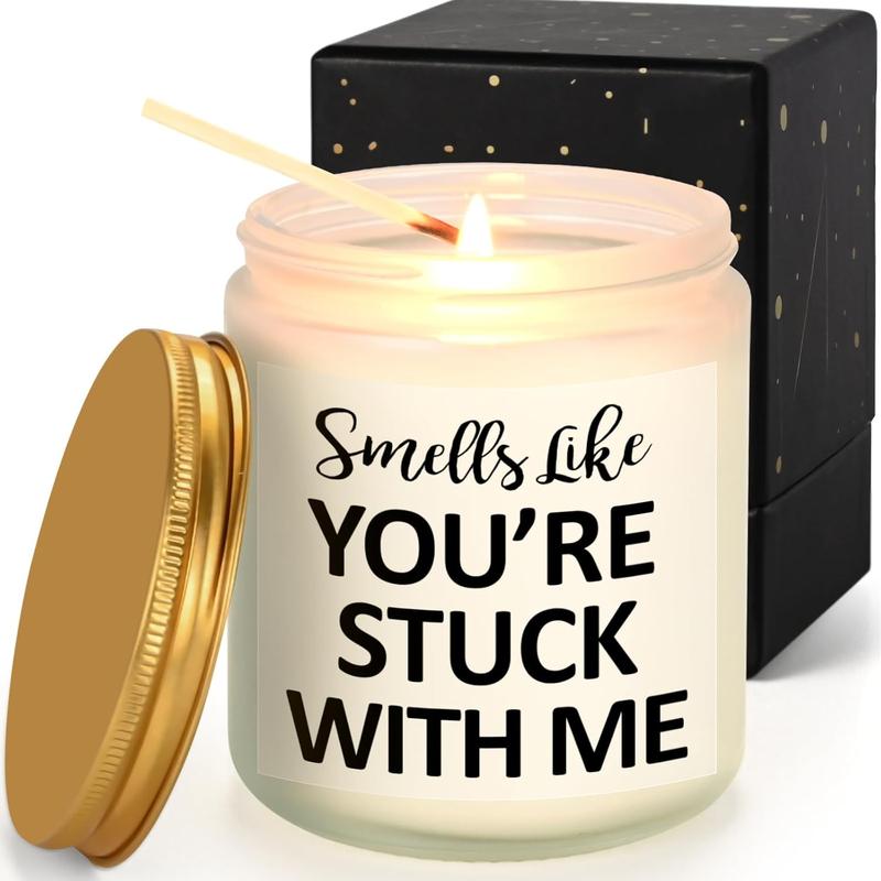 Girlfriend Gifts, Christmas Gifts for Girlfriend Boyfriend, Smells Like You're Stuck with Me Scented Candle, Unique Romantic Gifts for Her Him