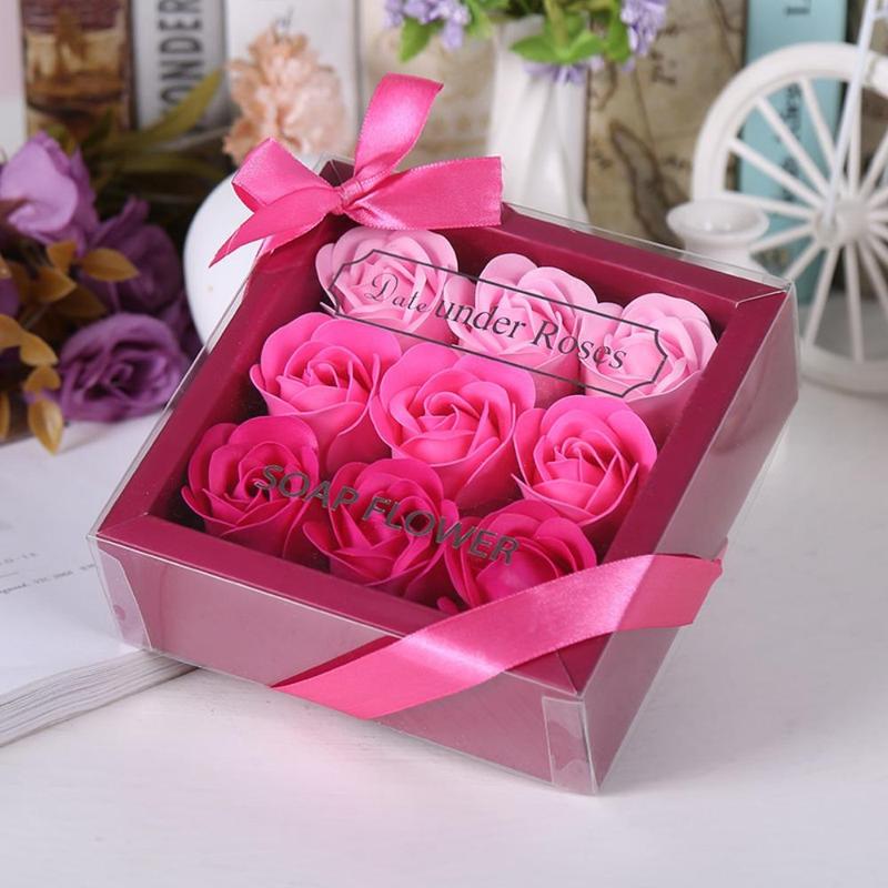 Soap Rose Flower Gift Box, 1 Set Creative Decorative Flower Box For Home Party, Festival Ornament Gift