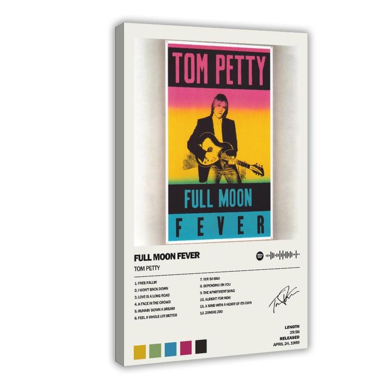 Tom Petty Full Moon Fever Music Album Cover Signed Limited Scannable Song Code Music Poster Canvas Poster Bedroom Decor Sports Landscape Office Room Decor Gift