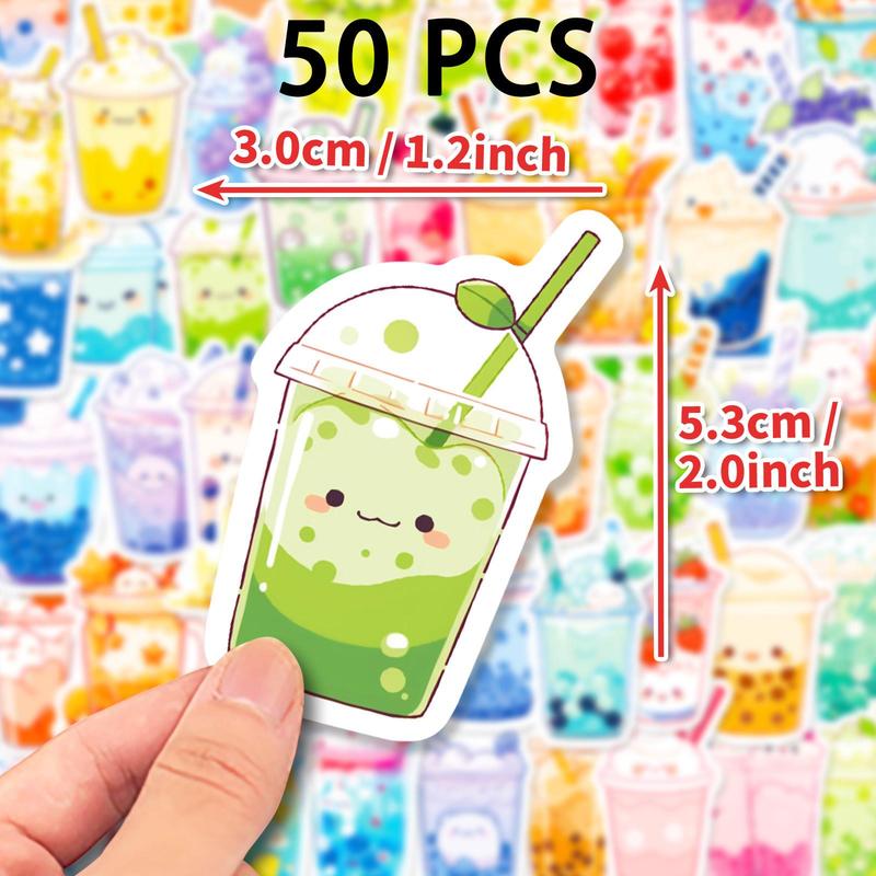 50pcs Cartoon Water Cup Drink Bottle Pattern Sticker, Decorative Collage Decal, DIY Decorative Sticker For Stationery Computer Water Bottle Skateboard