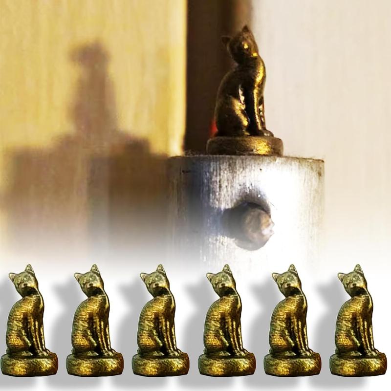 Cat Hinge Head - Cat Hinge Caps Decorative Topper Magnetic - Cat Door Hinge Topper - Cat Gargoyle Door Hinge Home Decoration Little Kittens Figurines Ornament Door Hinge Decorative Topper