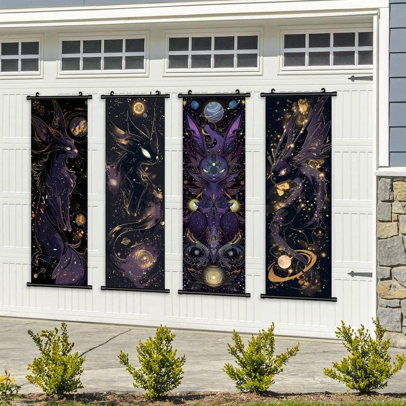 Animal Pattern Wall Art, 4 Counts set Vintage Pet Pattern Decorative Painting, Wall Art Painting, Exquisite Home Decorative Art, Wall Art Decor for Home Living Room Bedroom, Wall Decor