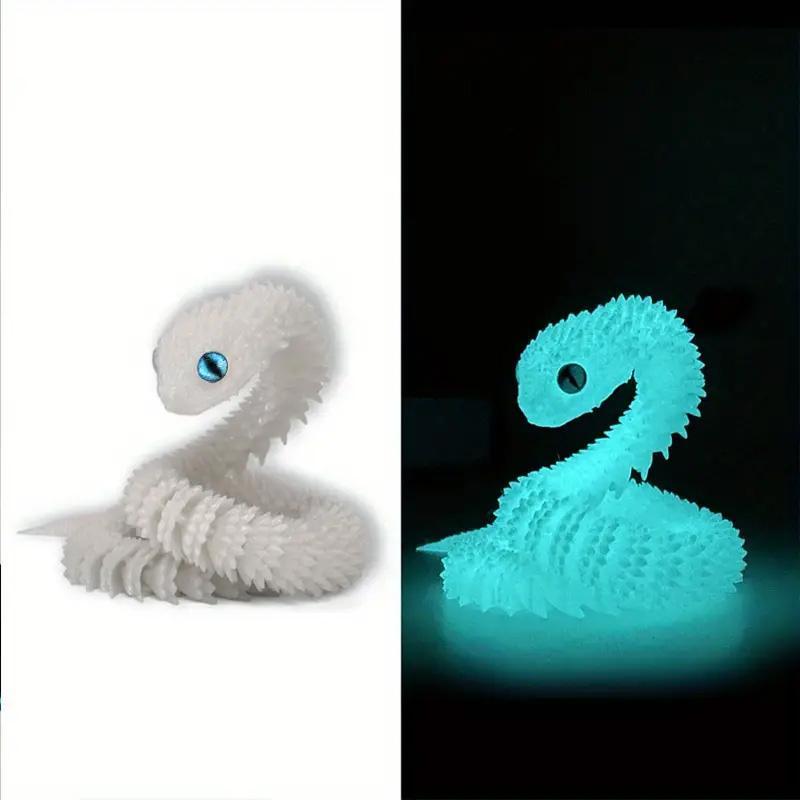 3D Printed Luminous Snake, 1 Count Creative Animal Decoration Model, Desktop Decoration for Home Living Room Bedroom, Gift for Friend & Family