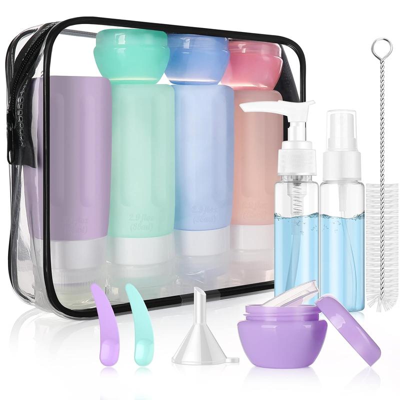 16 Pcs Silicone Bottles Set, Leak-Proof Design, Travel Size, TSA Approved for Toiletries, Portable Containers and Gifts for Women