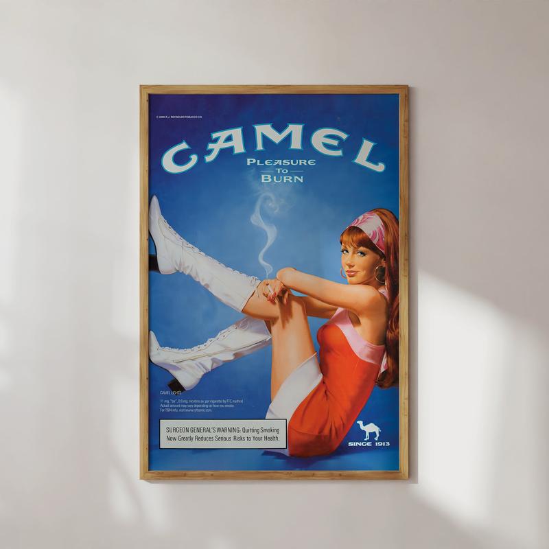 Camel Pleasure to Burn Female Cigarette Advertising Poster