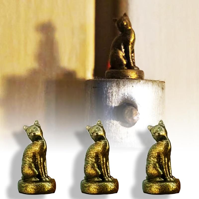 Cat Hinge Head - Cat Hinge Caps Decorative Topper Magnetic - Cat Door Hinge Topper - Cat Gargoyle Door Hinge Home Decoration Little Kittens Figurines Ornament Door Hinge Decorative Topper