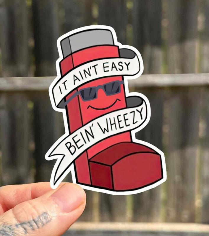 Funny Adult Sticker, Cuss Word Sticker, Cute Gift For Her Asthma Sticker, Marathon Sticker, Red Sticker, Awareness Sticker, Meme Sticker, Laptop Sticker