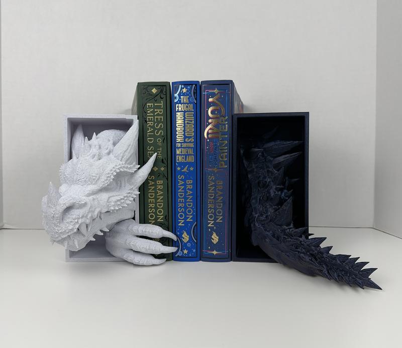 Emerging Dragon Claw and Tail Bookend Book Nook | Bookish Decor | Unique 3D Printed Gift book nook