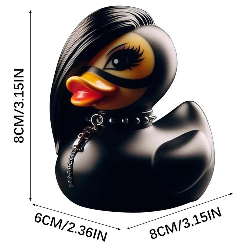 7 count Christmas Whimsy Goth Duck Decor, Gothic Little Resin Duck Figurine Halloween Statue Ducks Office Desk Decor Car Decorations,Gothic Duck Decor for Car Decor Tabletop Ornaments Christmas Gifts