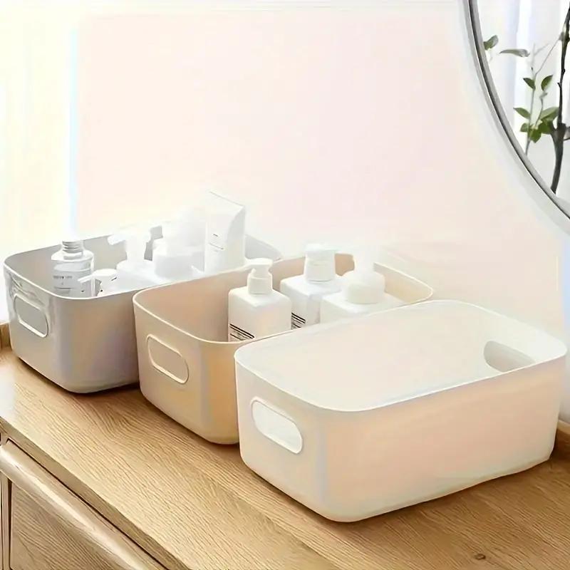 Kitchen Storage Box, 10pcs set Stackable Storage Box with Handle, Desktop Organizer for Home Kitchen Bathroom Office Dormitory