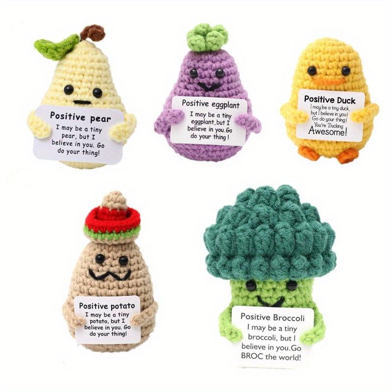 5 Count Mini Funny Positive Potato, Emotional Support Woven Decor, Pear, Potato, Duck, Cute Vegetable Dolls, christmas 2024 ornament