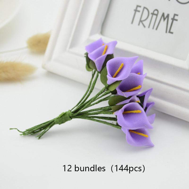 Artificial Calla Lily Flower (144pcs set), Fake Flower Bouquet Head for Wedding & Party, Home Decor Supplies