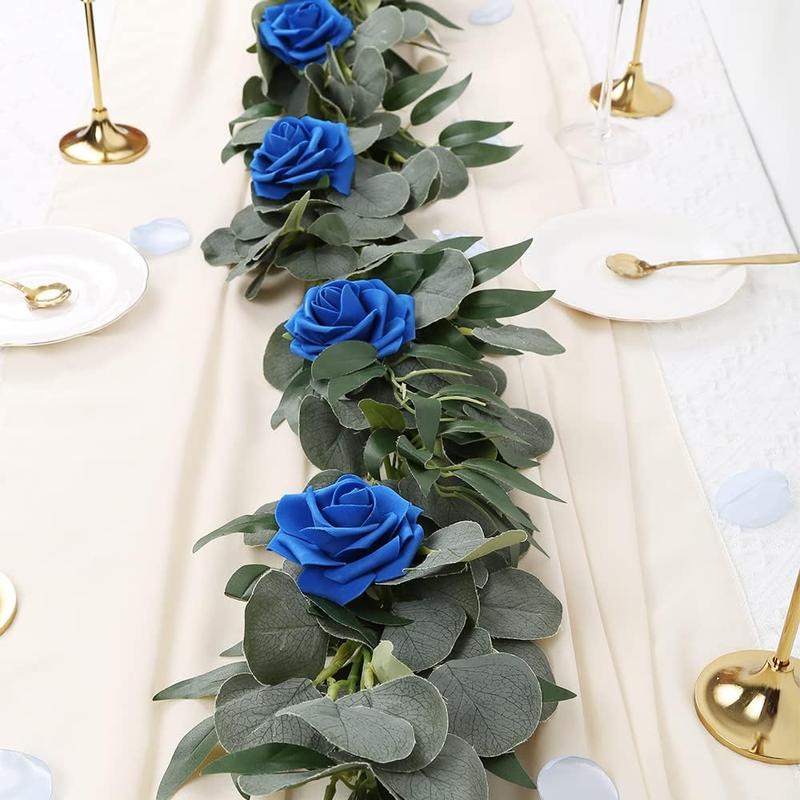 Artificial Flowers Roses Heads, 100 Count Faux Flowers Real Looking Blue Foam Fake Roses Perfect for Wedding Bouquet Home Decorations Decorative Fruit