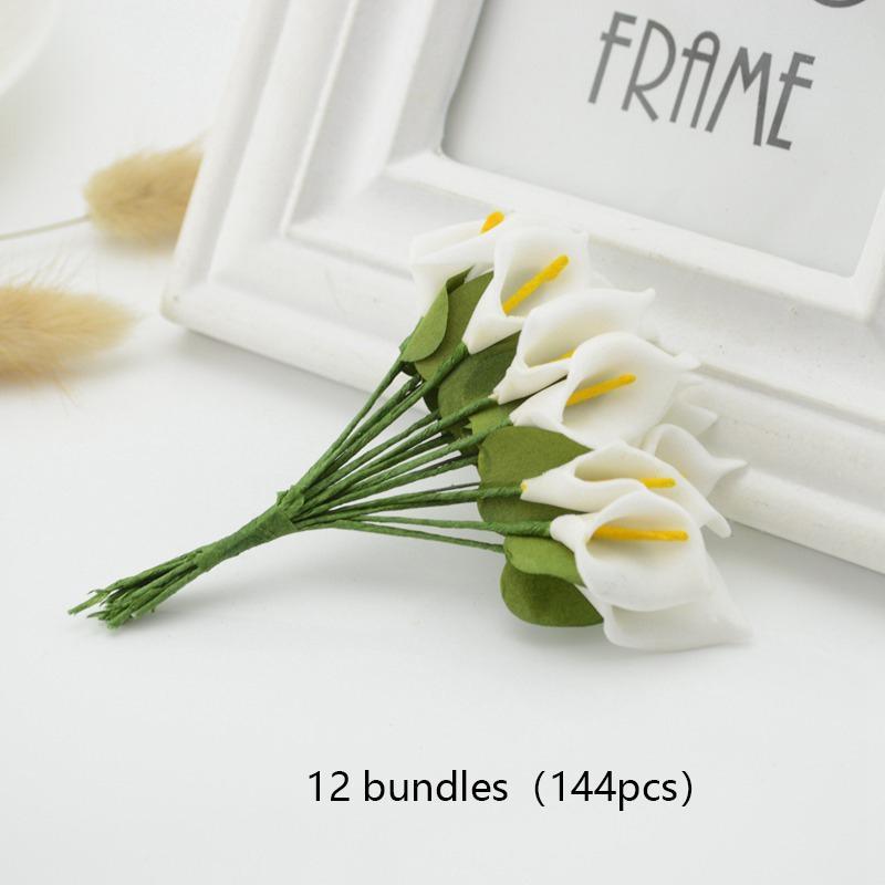 Artificial Calla Lily Flower (144pcs set), Fake Flower Bouquet Head for Wedding & Party, Home Decor Supplies