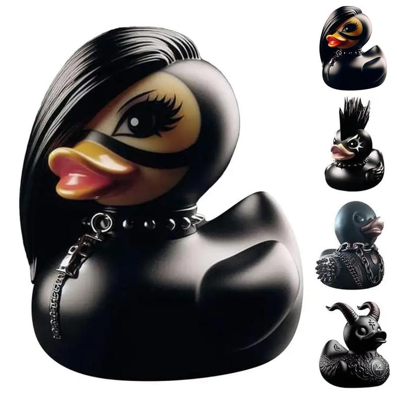 7 count Christmas Whimsy Goth Duck Decor, Gothic Little Resin Duck Figurine Halloween Statue Ducks Office Desk Decor Car Decorations,Gothic Duck Decor for Car Decor Tabletop Ornaments Christmas Gifts