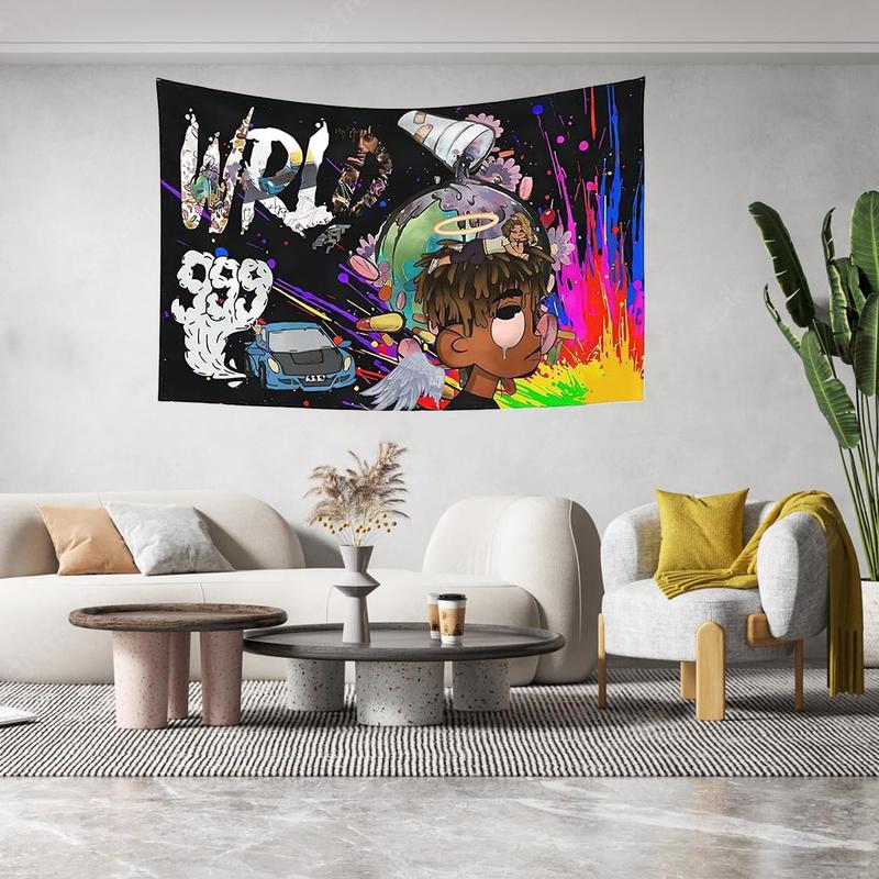 Rappe 3x5Ft Flags Juice Wrld Tapestry Wall Hanging for Bedroom College Dorm Rooms Decor Banner with 4 Brass Grommets