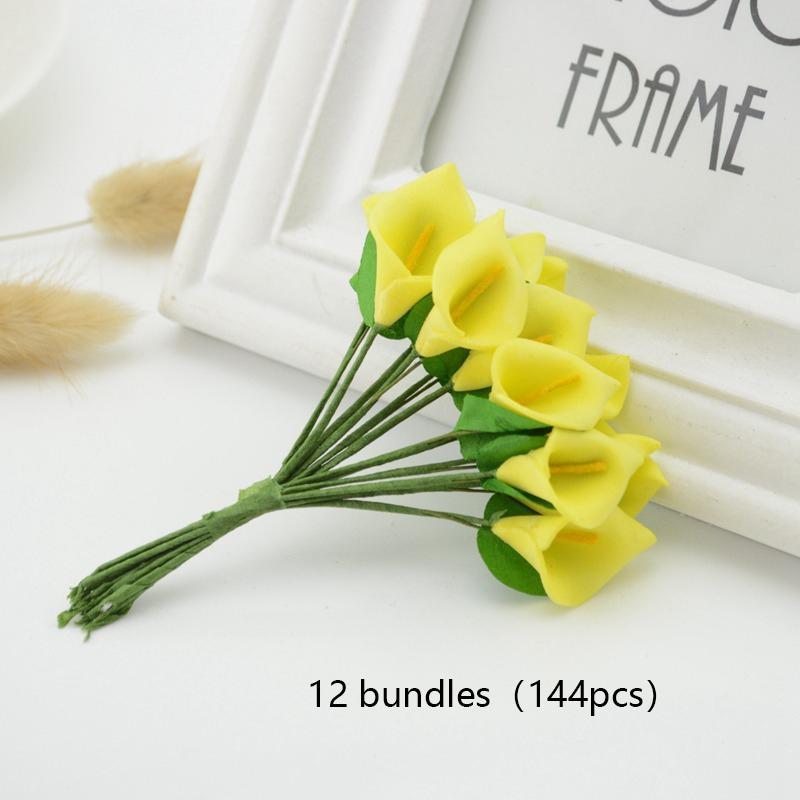 Artificial Calla Lily Flower (144pcs set), Fake Flower Bouquet Head for Wedding & Party, Home Decor Supplies