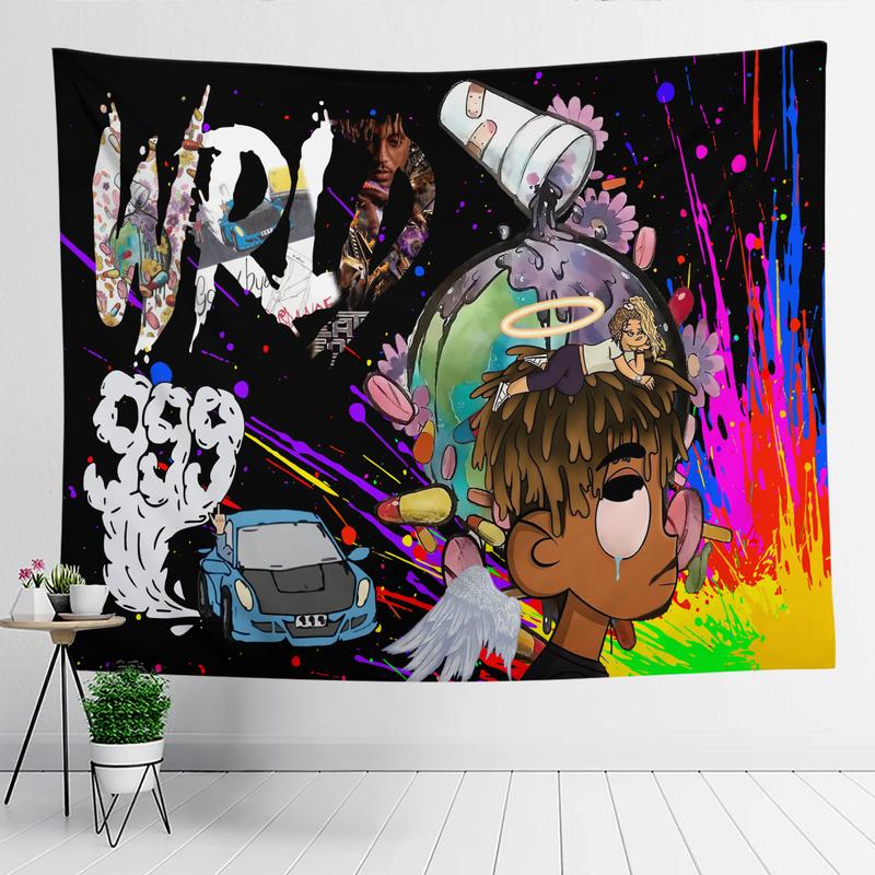 Rappe 3x5Ft Flags Juice Wrld Tapestry Wall Hanging for Bedroom College Dorm Rooms Decor Banner with 4 Brass Grommets