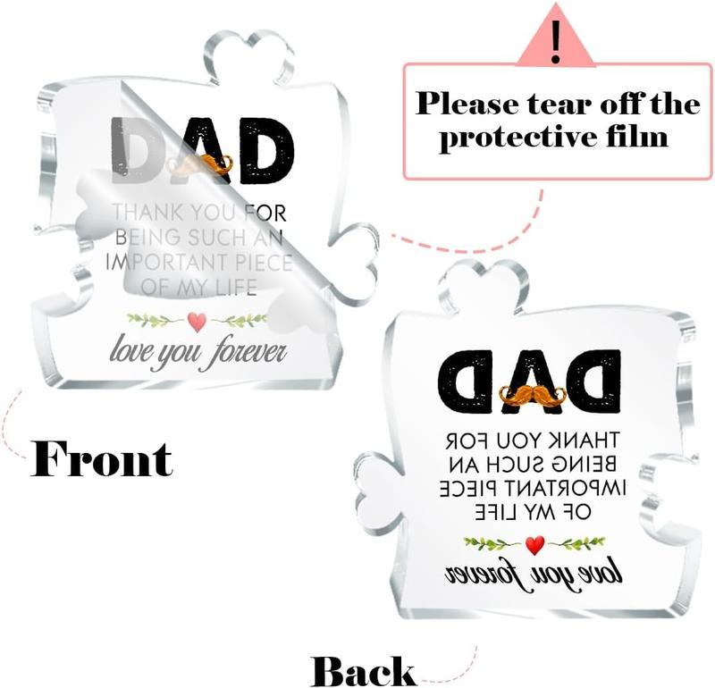 Gifts For Dad,Dad Gifts,Gifts For Dad From Daughter,Thank You For Being Such An Important Piece Of My Life Sign Acrylic Puzzle Plaque Gifts For Dad