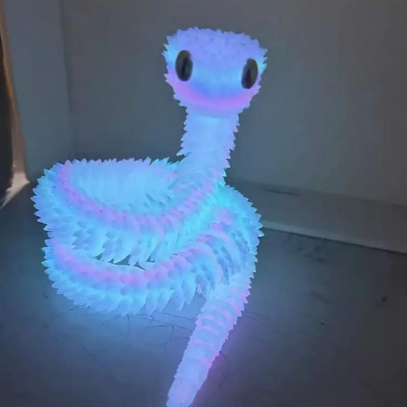 3D Printed Luminous Snake, 1 Count Creative Animal Decoration Model, Desktop Decoration for Home Living Room Bedroom, Gift for Friend & Family