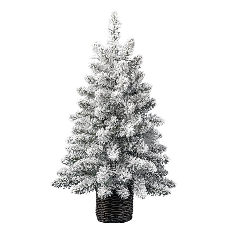 24 in Pre-Lit CF Spruce Artificial Christmas Tree with 35 Clear LED Lights and Stand, by HT