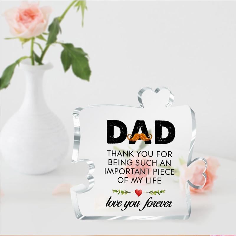 Gifts For Dad,Dad Gifts,Gifts For Dad From Daughter,Thank You For Being Such An Important Piece Of My Life Sign Acrylic Puzzle Plaque Gifts For Dad