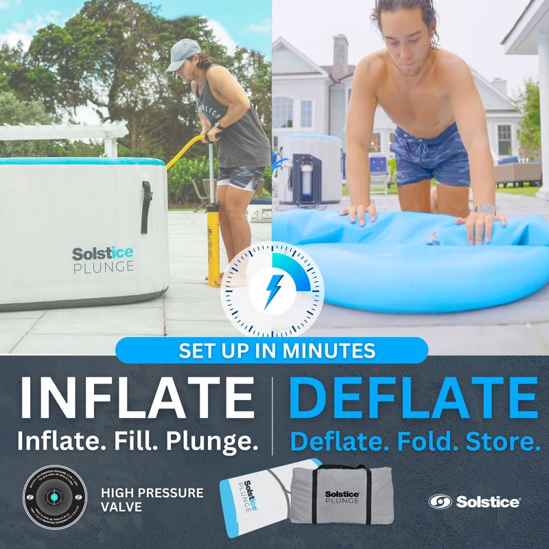 Solstice Cold Plunge Inflatable Tub - Eliminate body soreness with cold water therapy. Get your plunge today