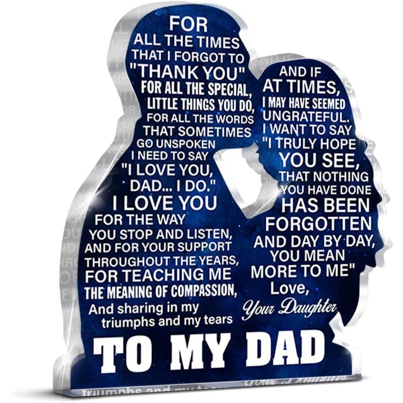 Dad Gift From Daughter, Christmas Gifts, Dad Gift Ideas, Gifts for Dad Birthday Father's Day, Dad and Daughter Acrylic Sign Keepsake Present