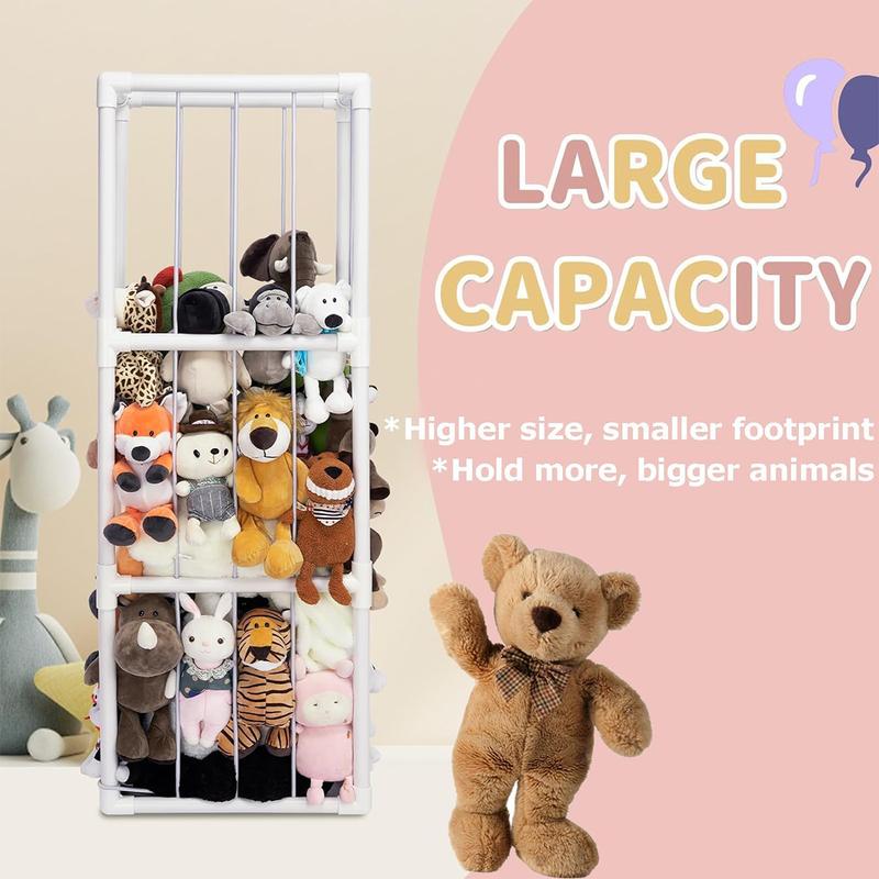 Extra Large Stuffed Animal Storage Holder, Never Fall Apart Stuffed Animal Zoo Plush Toy Organizer for Boys Girls Playroom Kidsroom