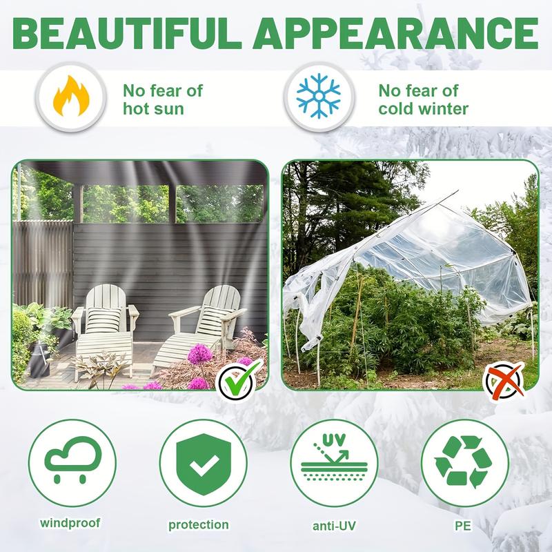 milion pick Clear Waterproof Tarp with Seal Ring - Rainproof Outdoor Garden Cover for Patio, Chicken Coop, Porch Canopy & Camping