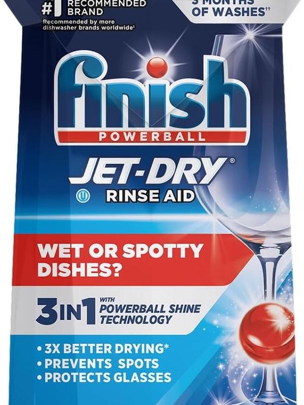 Finish Jet-Dry Rinse Aid, Dishwasher Rinse Agent & Drying Agent, 8.45 Fl Oz (Packaging May Vary)