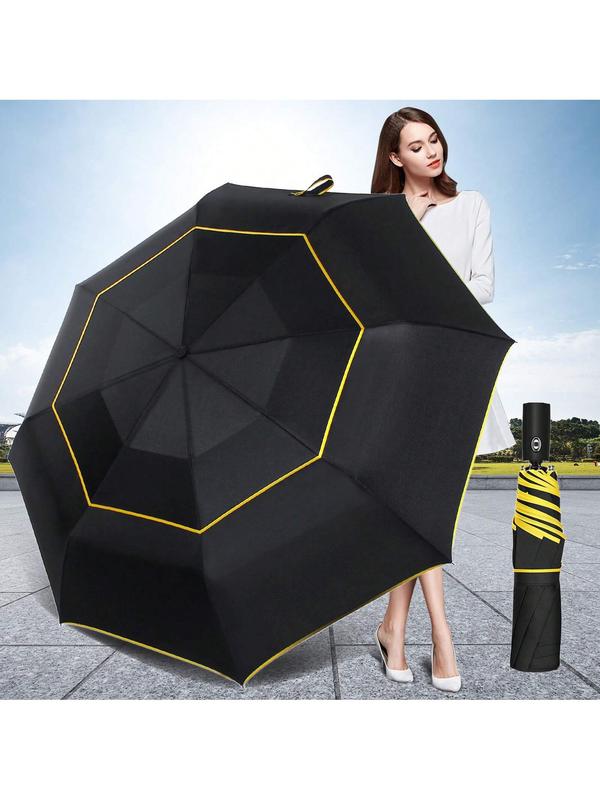 54 Inch Large Golf Umbrella For Rain, Automatic Oversize Windproof Double Canopy Vented Portable Folding Umbrella For Travel