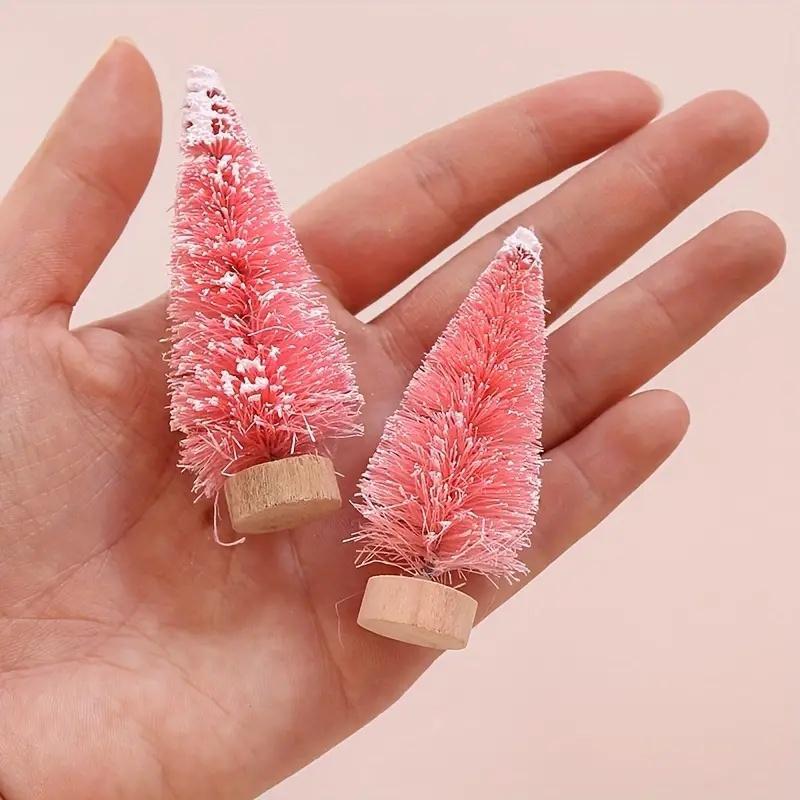 Snowflake Decorative Mini Christmas Tree, 6 Counts set Mini Desktop Ornament, Desktop Decoration, Christmas Decor for Home Party Decoration