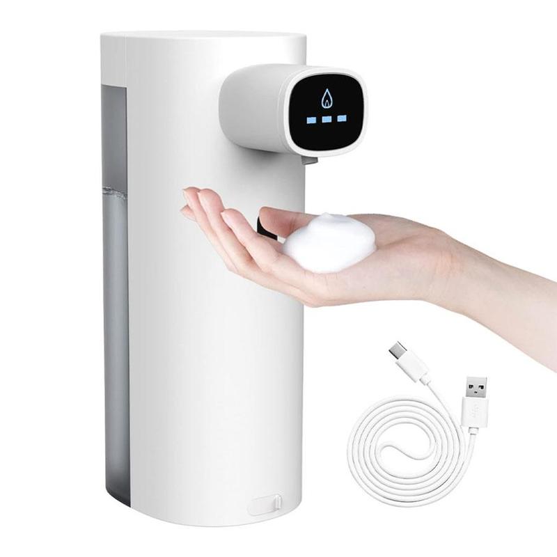 Automatic Soap Dispenser, USB Rechargeable Touchless Hand Soap Dispenser with 3 Adjustable Soap Volume for Kitchen Bathroom