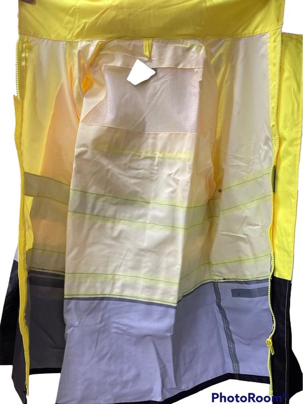 FX SAFETY Class 3 yellow Rain Suit   Includes Jacket with hood and Rain  Pants High Visibility Reflective Black Bottom