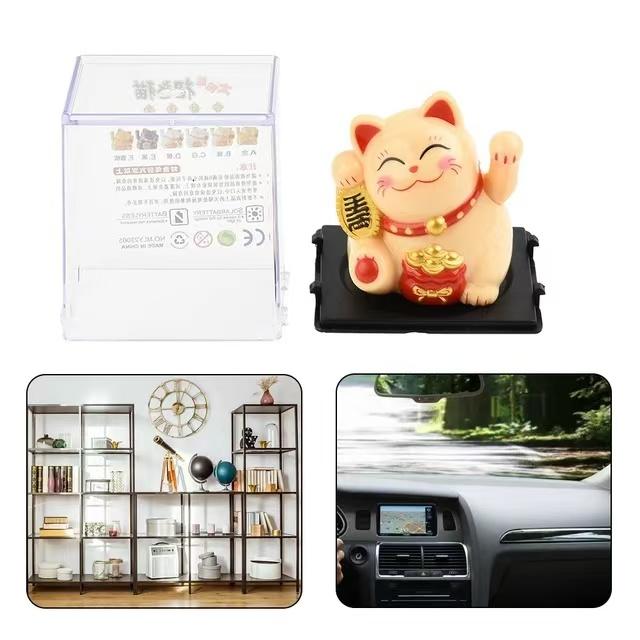 Lucky Cat,Decoration,Car decoration,Solar energy Ornaments,Mean Peace, good luck, fortune,Your car and balcony are perfect for it