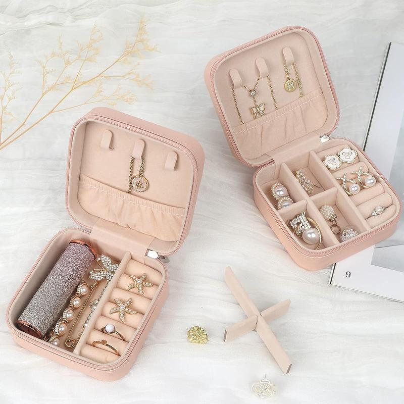 Travel Jewelry Case Small Jewelry Box Jewelry Organizer Storage Case Portable PU Leather Mini Jewelry Travel Case for Girls Womens Earring, Necklace, Rings,Bracelets MFXIP