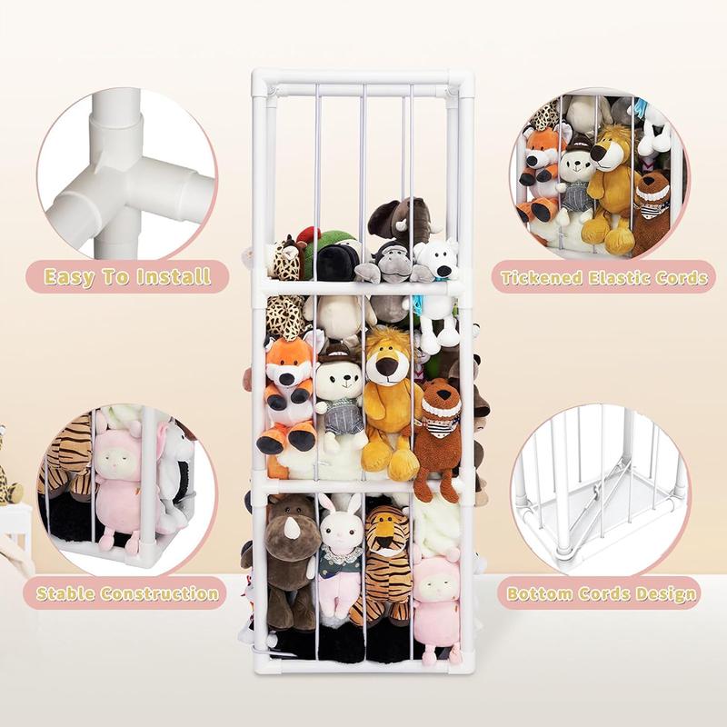 Extra Large Stuffed Animal Storage Holder, Never Fall Apart Stuffed Animal Zoo Plush Toy Organizer for Boys Girls Playroom Kidsroom