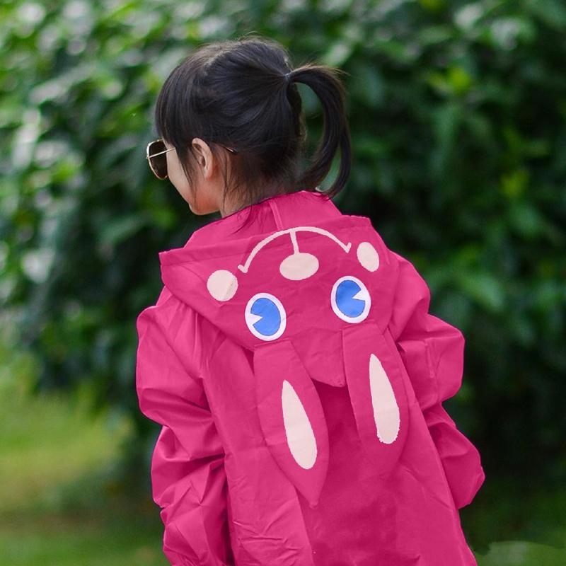 Cartoon Animal Design Raincoat, Cute Waterproof Hooded Raincoat for Boys & Girls, Fashionable Raincoat for Outdoor Activities