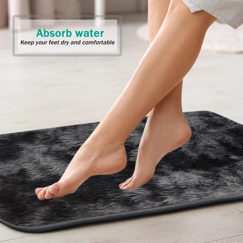 4 PCS Velvet Fleece Bath Mats Set, Multi Purpose Mixed Colors Bath Mats Set, Universal Soft Comfortable Bathroom Rugs, Fast Absorbent,Non-Slip Thick, Machine Washable, Perfect for Fall Decor, Bedroom, Tub, Toilet Floor, Shower Room