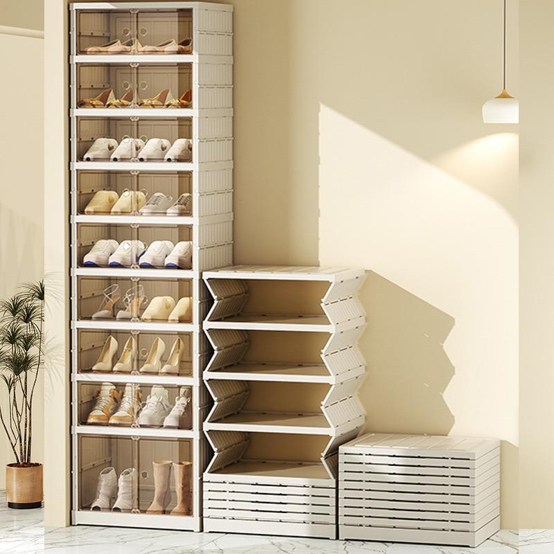 NLDD Ultimate 7+2Tier Shoe Organizer: Transparent, Collapsible & Expandable, Holds 18 Pairs, Ideal for Compact Spaces & Closet Management Space-saving Home storage