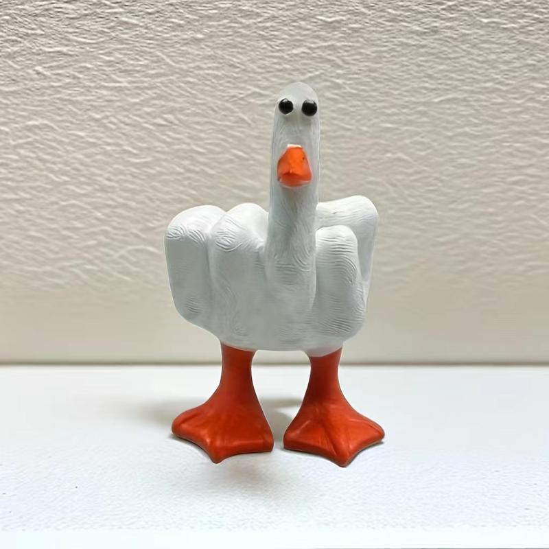 Funny Little Duck Resin Figurine Christmas Ornament, suitable for Home Office, Bedroom, Desktop use. This Cute Craft Decoration Sculpture serves as a decorative accessory, ideal for Housewarming, Summer, and Fall Gifts.