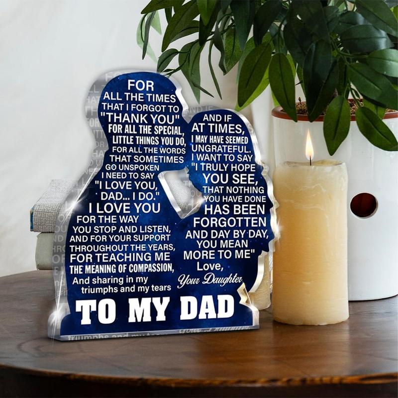 Dad Gift From Daughter, Christmas Gifts, Dad Gift Ideas, Gifts for Dad Birthday Father's Day, Dad and Daughter Acrylic Sign Keepsake Present