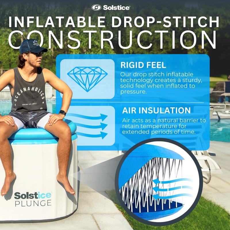 Solstice Cold Plunge Inflatable Tub - Eliminate body soreness with cold water therapy. Get your plunge today