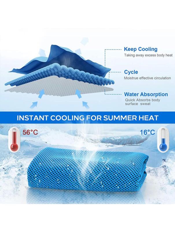 6packs Cooling towels instant cool soft breathable chilly face towel absorbent Multicolor